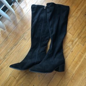 Eloquii Thigh High Black Suede Boots 10W